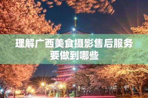 理解广西美食摄影售后服务要做到哪些