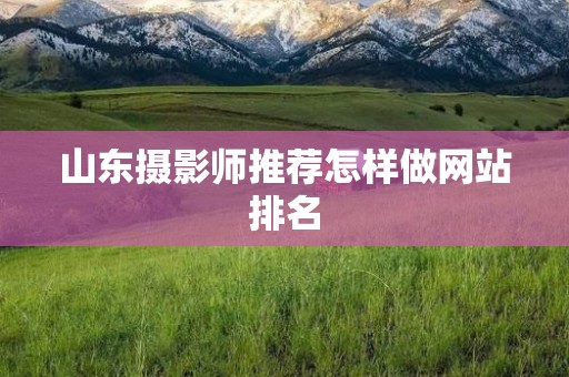 山东摄影师推荐怎样做网站排名