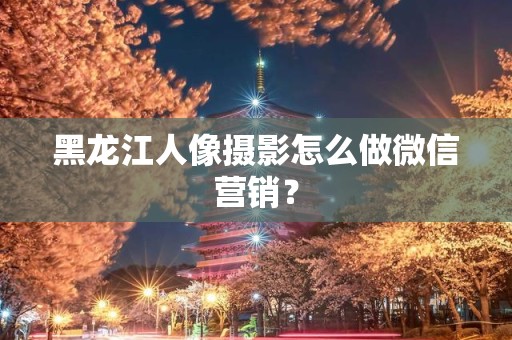 黑龙江人像摄影怎么做微信营销？