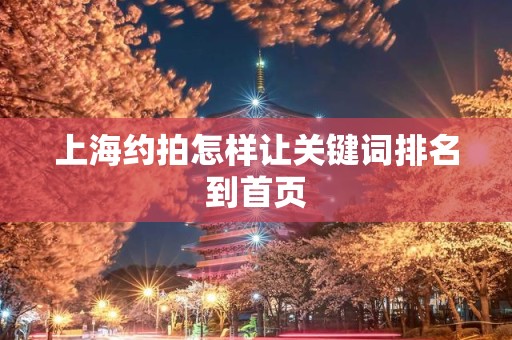 上海约拍怎样让关键词排名到首页