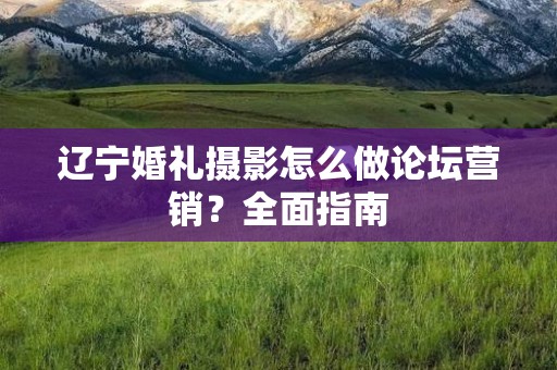 辽宁婚礼摄影怎么做论坛营销？全面指南