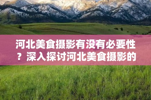 河北美食摄影有没有必要性？深入探讨河北美食摄影的重要性