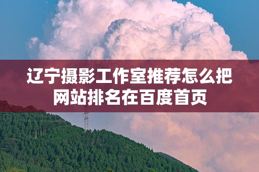 辽宁摄影工作室推荐怎么把网站排名在百度首页