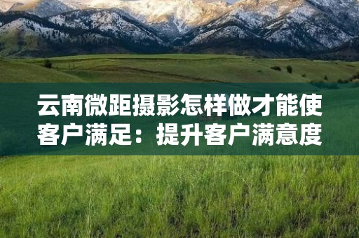 云南微距摄影怎样做才能使客户满足：提升客户满意度的秘籍