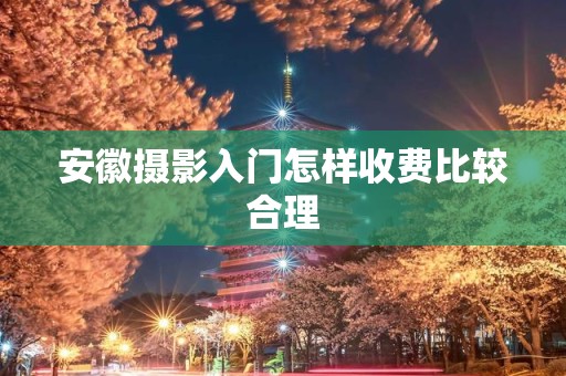安徽摄影入门怎样收费比较合理
