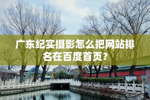 广东纪实摄影怎么把网站排名在百度首页？