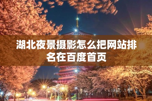 湖北夜景摄影怎么把网站排名在百度首页