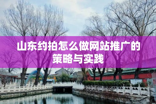 山东约拍怎么做网站推广的策略与实践