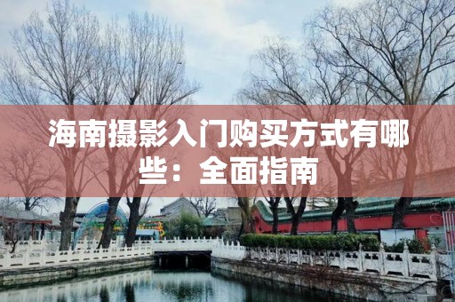 海南摄影入门购买方式有哪些：全面指南