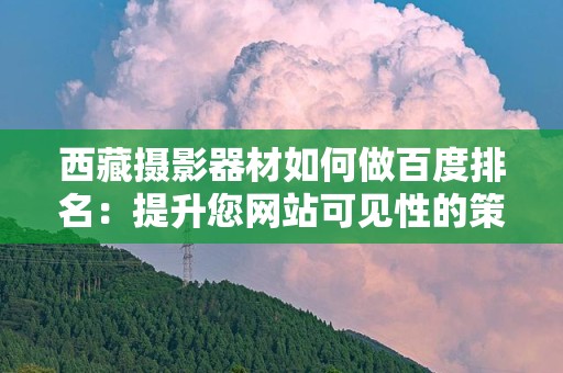 西藏摄影器材如何做百度排名：提升您网站可见性的策略