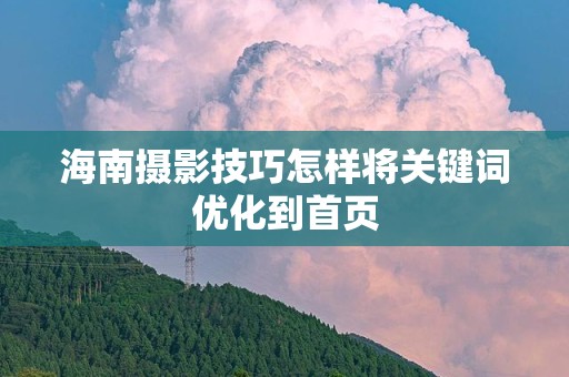 海南摄影技巧怎样将关键词优化到首页