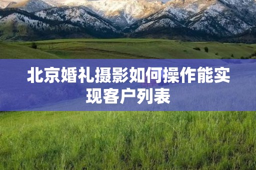 北京婚礼摄影如何操作能实现客户列表