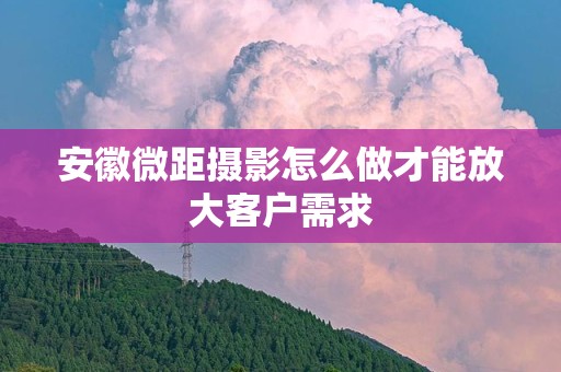 安徽微距摄影怎么做才能放大客户需求