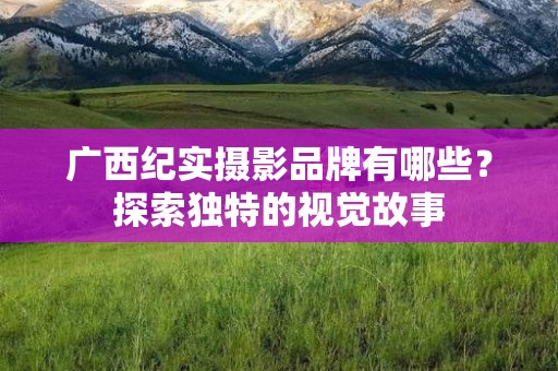 广西纪实摄影品牌有哪些？探索独特的视觉故事