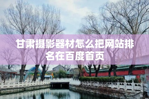 甘肃摄影器材怎么把网站排名在百度首页