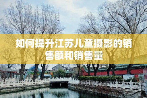 如何提升江苏儿童摄影的销售额和销售量