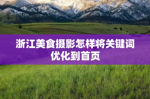 浙江美食摄影怎样将关键词优化到首页