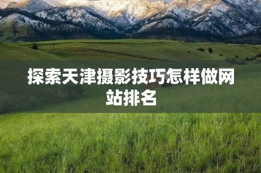 探索天津摄影技巧怎样做网站排名