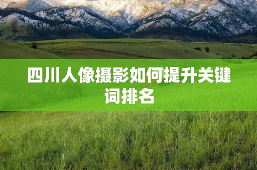四川人像摄影如何提升关键词排名