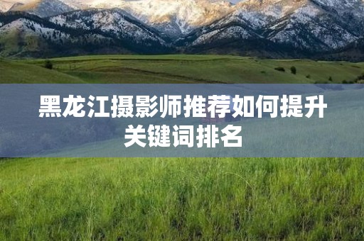 黑龙江摄影师推荐如何提升关键词排名