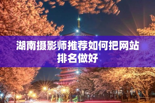 湖南摄影师推荐如何把网站排名做好