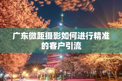 广东微距摄影如何进行精准的客户引流