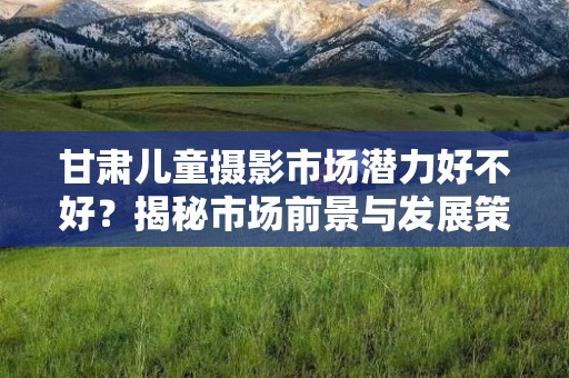 甘肃儿童摄影市场潜力好不好？揭秘市场前景与发展策略