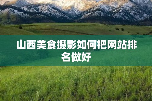 山西美食摄影如何把网站排名做好