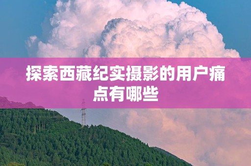 探索西藏纪实摄影的用户痛点有哪些