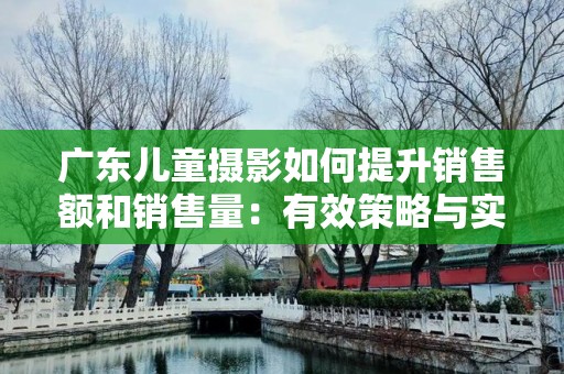 广东儿童摄影如何提升销售额和销售量：有效策略与实践经验