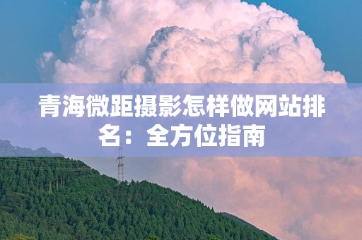 青海微距摄影怎样做网站排名：全方位指南