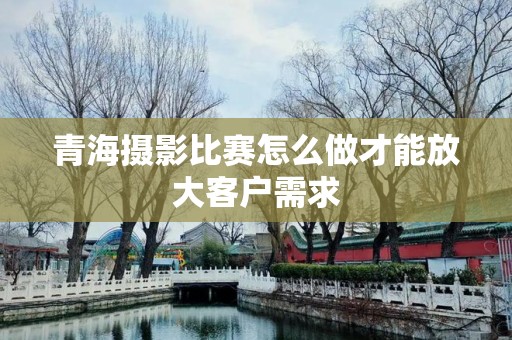 青海摄影比赛怎么做才能放大客户需求