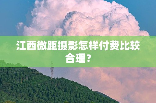 江西微距摄影怎样付费比较合理？
