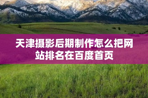 天津摄影后期制作怎么把网站排名在百度首页